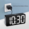 Picture of DreamSky Compact Digital Alarm Clock with USB Port for Charging, 0-100% Brightness Dimmer, White Bold Digit Display, 12/24Hr, Snooze, Adjustable Alarm Volume, Small Desk Bedroom Bedside Clocks.