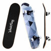 Picture of WhiteFang Skateboards for Beginners, Complete Skateboard 31 x 7.88, 7 Layer Canadian Maple Double Kick Concave Standard and Tricks Skateboards for Kids and Beginners (Diamond)