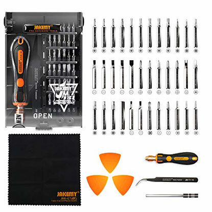 Picture of Jakemy 39 in 1 Screwdriver Set Precision Repair Tool Kit with 36 Magnetic Driver Bits Screwdriver Kit for iphone 11/X/8/7 Plus Cell Phone Macbook Laptop PC Black