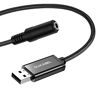 Picture of DUKABEL USB to 3.5mm Jack Audio Adapter, USB to Aux Cable with TRRS 4-Pole Mic-Supported USB to Headphone AUX Adapter Built-in Chip External Sound Card for PC PS4 PS5 and More [9.8 inch]