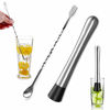 Picture of Set of 4 Muddler Bar Tools Essentials, SourceTon 10 Inch Stainless Steel Cocktail Muddler & 3 Pieces Mixing Spoons Ideal Bartender Tool for Home and Bar