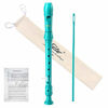 Picture of Eastar ERS-21GSB ABS Soprano Recorder Descant German Style Key of C for Kids with Thumb Rest Fingering Chart Cleaning Rod Cotton Bag, Sky Blue