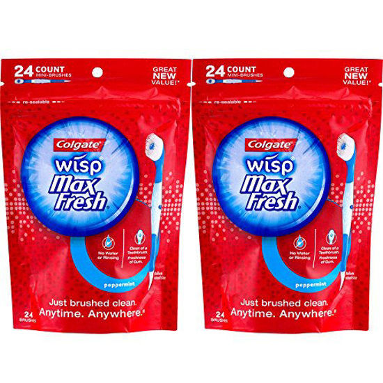 Picture of Colgate Max Fresh Wisp Disposable Mini Toothbrush, Peppermint - 24 Count, 2-Pack