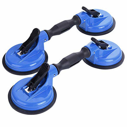 Picture of IMT Glass Suction Cup Dual Cups 2 Pack, Heavy Duty Vacuum Plate with Adjustable Handle Glass Holder to Lift Large Glass/Auto Glass Windshield Installation/Tiles Mirrors Moving, 260lb Suction Power