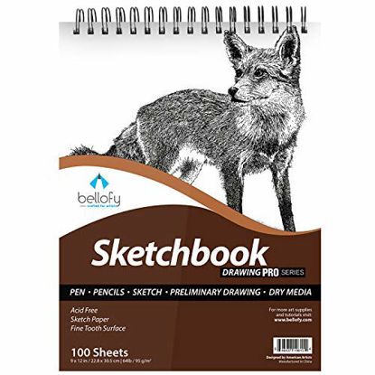 Bellofy Sketchbook Mixed Media 100 Sheet - 9x12 in Sketchpad - Multimedia  Use for Watercolor, Acrylic Drawing Paper for Artists