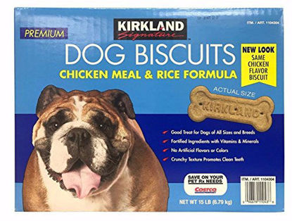 Picture of Kirkland Signature Premium Dog Biscuits Chicken Meal & Rice Formula 15 LB,standart