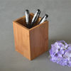 Picture of YOSCO Bamboo Wood Desk Pen Pencil Holder Stand Multi Purpose Use Pencil Cup Pot Desk Organizer