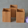 Picture of YOSCO Bamboo Wood Desk Pen Pencil Holder Stand Multi Purpose Use Pencil Cup Pot Desk Organizer