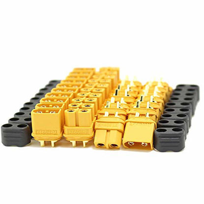 Picture of Amass 10 Pair XT60H Bullet Connector Plug Upgrated of XT60 Sheath Female & Male Gold Plated for RC Parts   