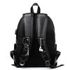 Picture of Backpack For Women Men Trendy PU Leather School College Bookbag USB Charging Port Laptop Computer Soft Leather Backpack Women Men Travel Backpack