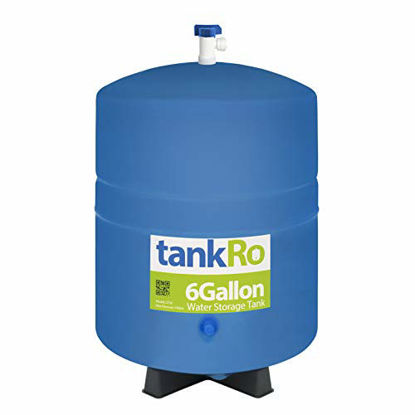 Picture of tankRO - RO Water Filtration System Expansion Tank - 6 Gallon Water Tank -- Compact Reverse Osmosis Water Storage Pressure Tank with Free 1/4" Tank Ball Valve