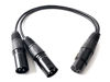 Picture of Devinal XLR Splitter Female to 2 Male Cable, XLR Female to Dual XLR Male Balanced Patch Y Cable, 3 PIN XLR Jack to 2 XLR Plugs Adaptor Cord - 1 Feet 2 Pack