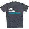 Picture of ChalkTalkSPORTS Eat. Sleep. Volleyball. T-Shirt | Volleyball Tees Charcoal | Adult Large