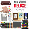 Picture of U.S. Art Supply 163-Piece Mega Art Painting, Drawing, Sketching Set in Wood Box Plus a Wooden Drawing Easel - Colored Pencils, Pastels, Crayons, Brush Kit, Watercolor Paint and Pad, Draw Sketch Pads