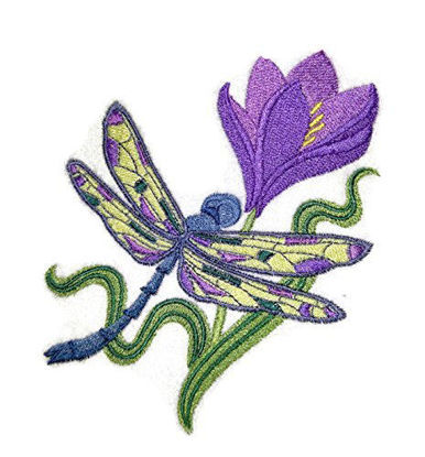 Picture of Custom and Unique Amazing Colorful Butterflies[ Dragonfly Spring ] Embroidered Iron On/Sew Patch [4.86" x5.16"]Made in USA]