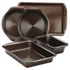 Picture of Circulon Nonstick Bakeware Set with Nonstick Cookie Sheet, Bread Pan, Bakings Pan and Cake Pans - 5 Piece, Chocolate Brown