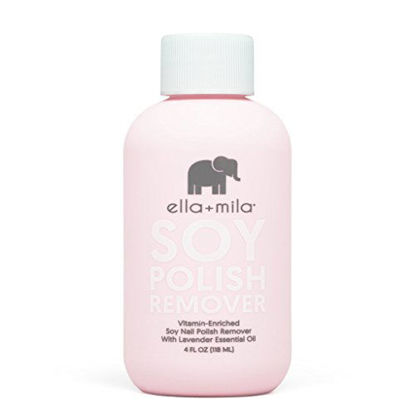 Picture of ella+mila"Soy Nail Polish Remover" | Non Acetone & Alcohol Free | With Lavender Essential Oil | Best For Natural Fingernail | Contains Vitamins A, C, E