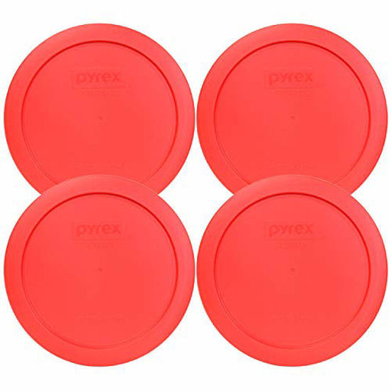 Picture of Pyrex 7201-PC Round Red 6.5" 4 Cup Lid for Glass Bowl 4 Pack