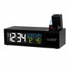 Picture of La Crosse Technology 616-1950-INT Pop-Up Bar Projection Alarm Clock with USB Charging Port, 6.51" L x 2.56" W x 1.81" H, Black