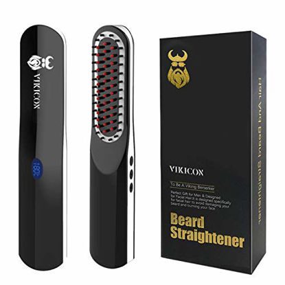 Picture of Beard Straightener, Beard Straightening Comb with Cordless/Mini Sized/Auto Shut Off for Traveling, Home, Dating