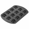 Picture of Wilton Non-Stick Mini Fluted Tube Pan, 12-Cavity, Steel, Multi-Cavity Mini Cake Pan, Black