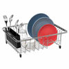 Picture of SANNO Large Expandable Dish Drying Rack with Removable Utensil Silverware Holder,Deep Large Dish Rack Over The Sink in Sink On Counter,Dish Drainers Stainless Steel