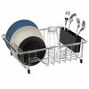 Picture of SANNO Large Expandable Dish Drying Rack with Removable Utensil Silverware Holder,Deep Large Dish Rack Over The Sink in Sink On Counter,Dish Drainers Stainless Steel