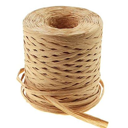 Picture of Creatrill 218 Yards Raffia Paper Craft Ribbon Packing Paper Twine, 1/4 Inch by 218 Yards (Kraft)