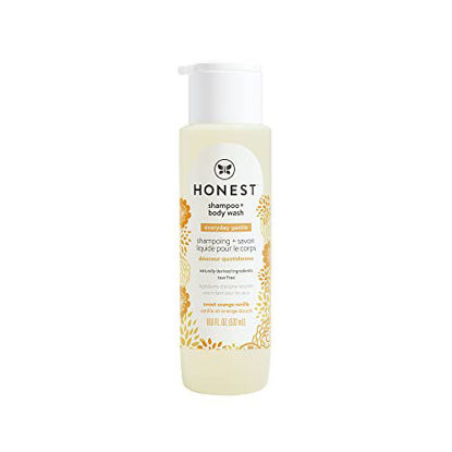 Picture of The Honest Company Perfectly Gentle Sweet Orange Vanilla Shampoo + Body Wash | Tear-Free Baby Shampoo with Naturally Derived Ingredients | Sulfate- & Paraben-Free Baby Bath | 18 Fl Oz (Pack of 1)