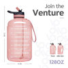 Picture of Venture Pal Large 1 Gallon Motivational Water Bottle with 2 Lids (Chug and Straw), Leakproof BPA Free Tritan Sports Water Jug with Time Marker to Ensure You Drink Enough Water Throughout The Day