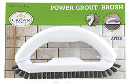 Picture of Grout Brush with Stiff Bristles - Clean Whiten Years of Dirty Grout Lines - Durable Hard Scrubbing Grout Cleaner Brush for Tile Floors - Comfortable Cleaning Handle - Tiles, Floors, Bathroom, Shower