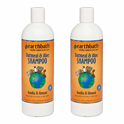 Picture of Earthbath Oatmeal & Aloe Pet Shampoo, Vanilla & Almond, 16oz - Dog Shampoo for Allergies & Itching, Dry Skin - Made in USA (Pack of 2)