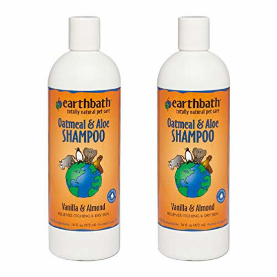 Picture of Earthbath Oatmeal & Aloe Pet Shampoo, Vanilla & Almond, 16oz - Dog Shampoo for Allergies & Itching, Dry Skin - Made in USA (Pack of 2)