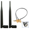 Picture of DANUC 2 x 6dBi 2.4GHz 5GHz Dual Band WiFi RP-SMA Antenna + 2 x 20cm U.fl/IPEX Cable for Wireless Routers Mini PCIe Cards Network Extension Bulkhead Pigtail PCI WiFi WAN Repeater