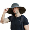 Picture of Leotruny Super Wide Brim Bucket Hat UPF50+ Waterproof Sun Hat for Fishing Hiking Camping (C04-Army Green)