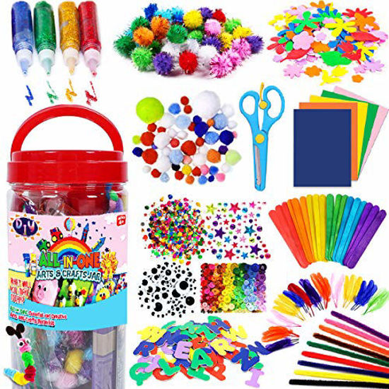 Picture of FunzBo Arts and Crafts Supplies for Kids - Craft Art Supply Kit for Toddlers Age 4 5 6 7 8 9 - All in One D.I.Y. Crafting School Kindergarten Homeschool Supplies Arts Set Christmas Crafts for Kids