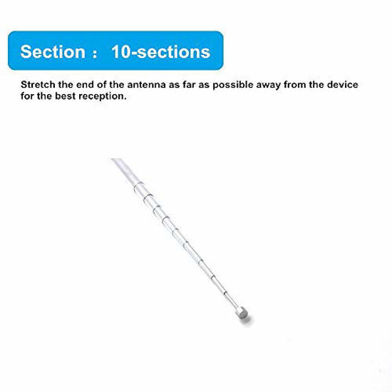 Getuscart Fm Radio Antenna Ancable Indoor Fm Telescopic Antenna 75 Ohm F Type Male Plug 0990