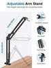 Picture of InnoGear Adjustable Mic Stand for Blue Snowball and Blue Snowball iCE Suspension Boom Scissor Arm Stand with Microphone Windscreen and Dual Layered Mic Pop Filter, Max Load 1.5 KG, Medium