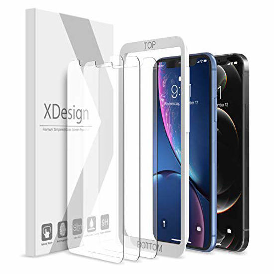 Picture of XDesign Compatible with iPhone 12 Screen Protector, iPhone 12 Pro Screen Protector - 3 Pack Tempered Glass Film for iPhone XR / 11/12 / 12 Pro 6.1 inch 9H Hardness/Installation Tray/Case Friendly