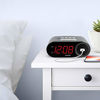 Picture of SHARP Digital Easy to Read Alarm Clock with 2 AMP High-Speed USB Charging Power Port - Charge Your Phone, Tablet with a high Speed Charge! Simple, Easy to Use Operation,Grey Case - Red LEDs