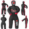 Picture of FNine Sports MMA Grappling Dummy, for Judo, Wrestling, Brazilian Jiu Jitsu, Submission and Throwing UNFILLED Canvas Bag (Black Red, 47 Inches (4 feet))