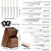 Picture of Knife Set,18 Piece Kitchen Knife Set with Block Wooden and Sharpener, Professional High Carbon German Stainless Steel Chef Knife Set, Ultra Sharp Full Tang Forged White Knives Set