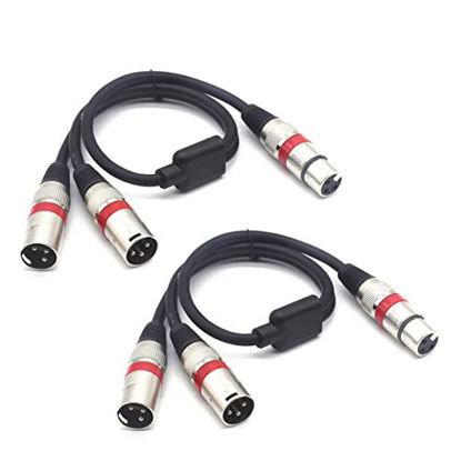 Picture of SiYear Balanced XLR Splitter Cable - XLR Female to Dual XLR Male 3 Pin Patch Y Cable Microphone Splitter Cord Audio Adapter (50CM-2PACK)