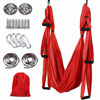 Picture of MelkTemn Aerial Yoga Flying Yoga Swing Set Yoga Hammock Trapeze Sling Inversion Tool Aerial Pilates Silk for Gym Home Fitness