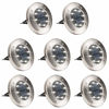 Picture of GIGALUMI 8 Pack Solar Ground Lights, 8 LED Solar Powered Disk Lights Outdoor Waterproof Garden Landscape Lighting for Yard Deck Lawn Patio Pathway Walkway (White)