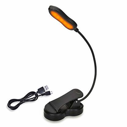 Picture of iGoober Amber Book Light, Rechargeable Blue Light Blocking Reading Light, Clip on Book Lamp, 3 Brightness Eye Care Sleep Aid Lights, for Kids, Bookworms and Kindle