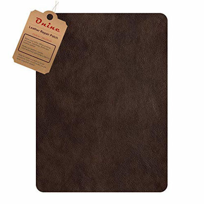 Picture of Leather Repair PatchSelf-Adhesive Couch PatchMulticolor Available Anti Scratch Leather 8X11 Inch Peel and Stick for Sofas, car Seats Hand Bags Jackets(New Dark Brown)