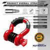 Picture of AUTMATCH Shackles 3/4" D Ring Shackle (2 Pack) 41,887Ibs Break Strength with 7/8" Screw Pin and Shackle Isolator & Washers Kit for Tow Strap Winch Off Road Vehicle Recovery Red