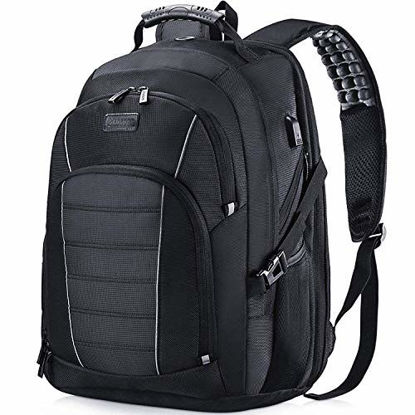 Picture of Laptop Backpack, Extra Large 17 Inch Business Travel Backpack with USB Charging Port Earphone Hole, Durable Water Resistant Work Computer Backpack College/High School Bags for Men/Women/Boys