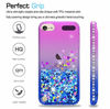 Picture of iPod Touch 7 Case, iPod Touch 6 Case, iPod Touch 5 Case with Tempered Glass Screen Protector [2 Pack] for Girls, LeYi Glitter Liquid Clear Phone Case (Purple/Blue)